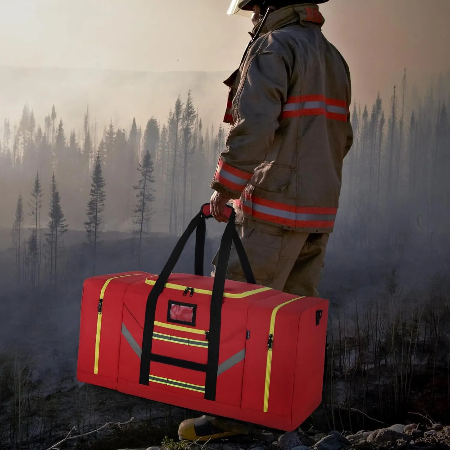 Firefighter Duffle Bag, Large Gear Storage Firefighter Gear Bag with Shoulder Strap
