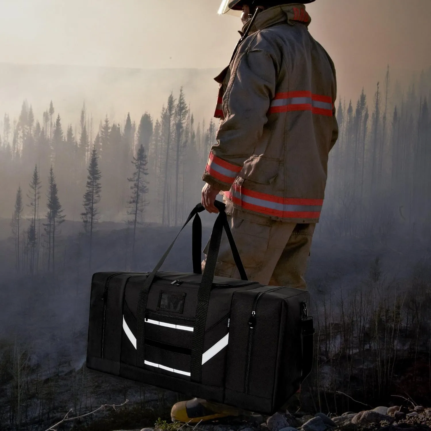 Firefighter Duffle Bag, Large Gear Storage Firefighter Gear Bag with Shoulder Strap