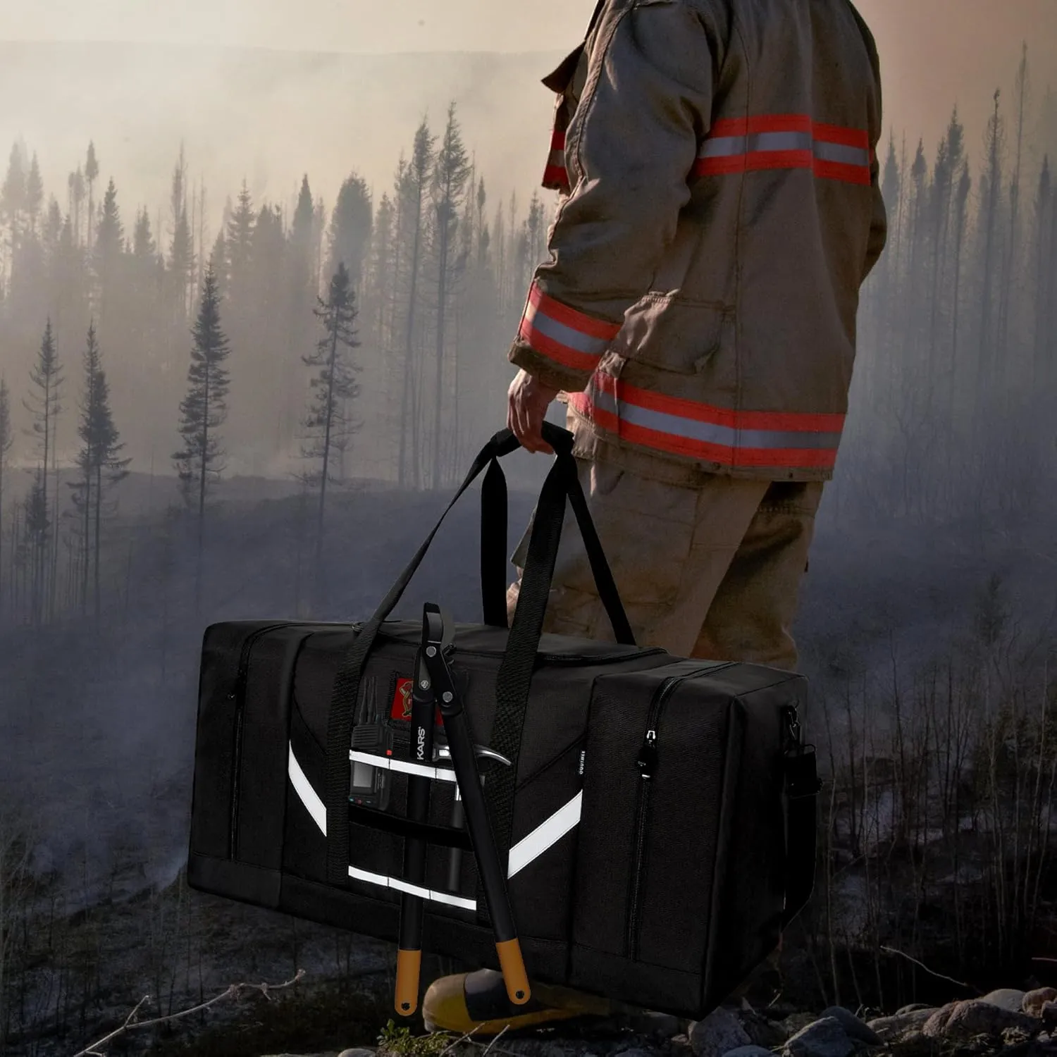 Firefighter Duffle Bag, Large Gear Storage Firefighter Gear Bag with Shoulder Strap