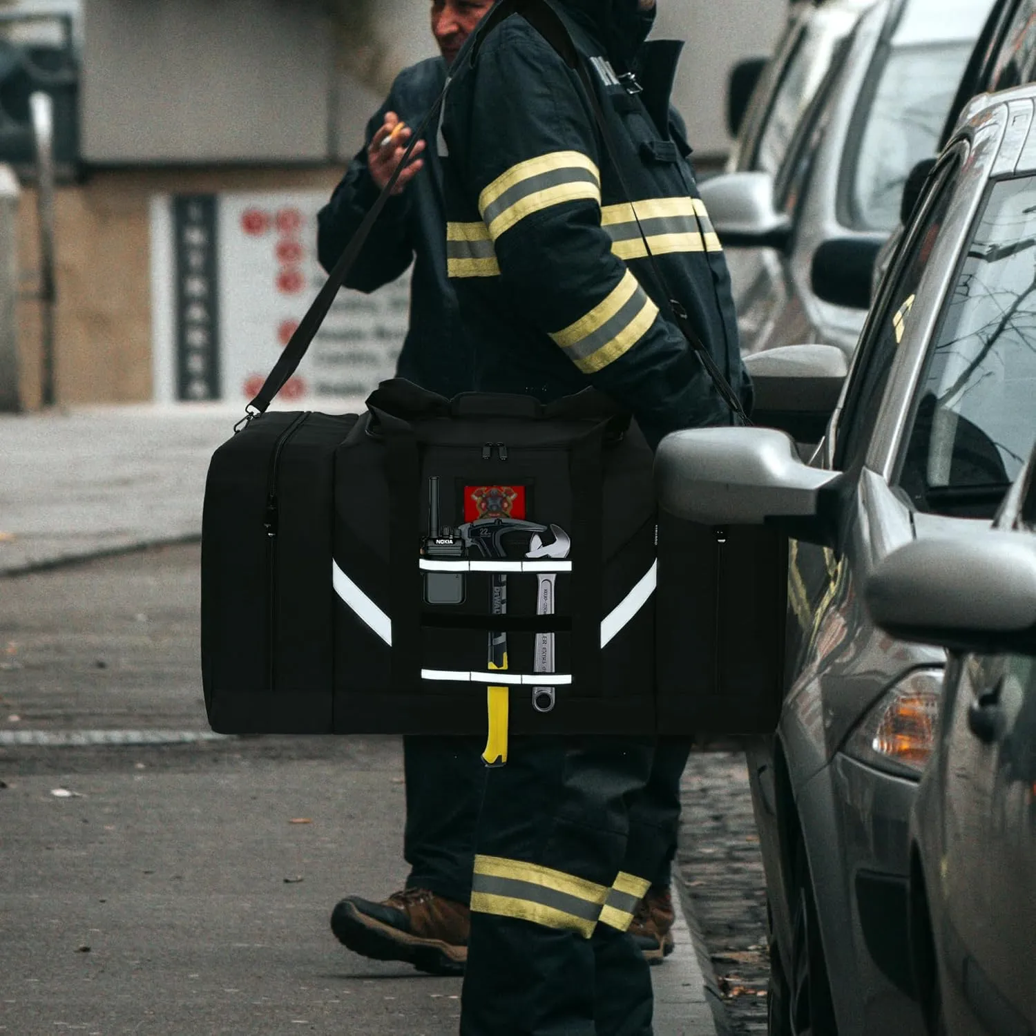 Firefighter Duffle Bag, Large Gear Storage Firefighter Gear Bag with Shoulder Strap