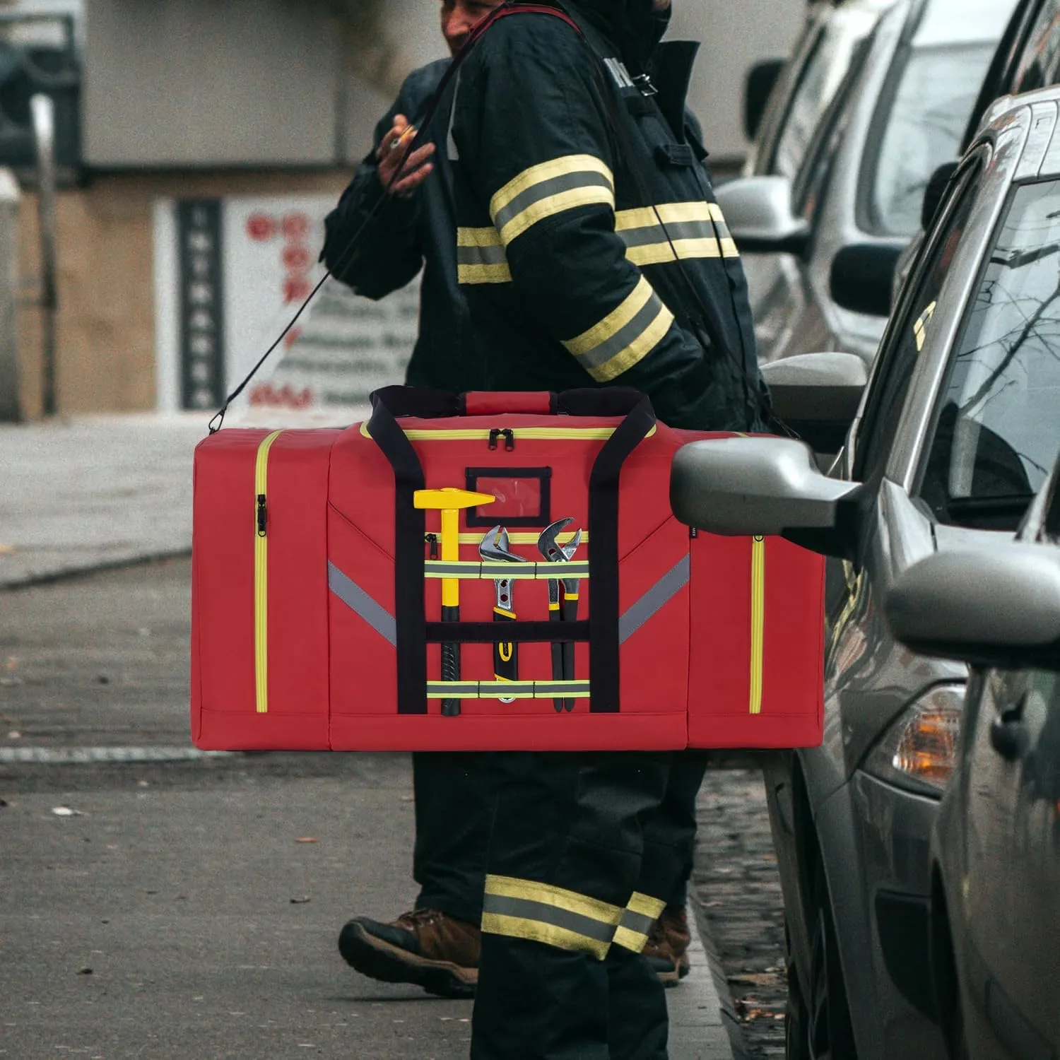 Firefighter Duffle Bag, Large Gear Storage Firefighter Gear Bag with Shoulder Strap
