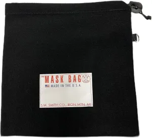 Firefighter SCBA Face Piece Respirator Mask Bag, Black Fleece, Intended for Firefighters, First Responders, and Safety Personnel