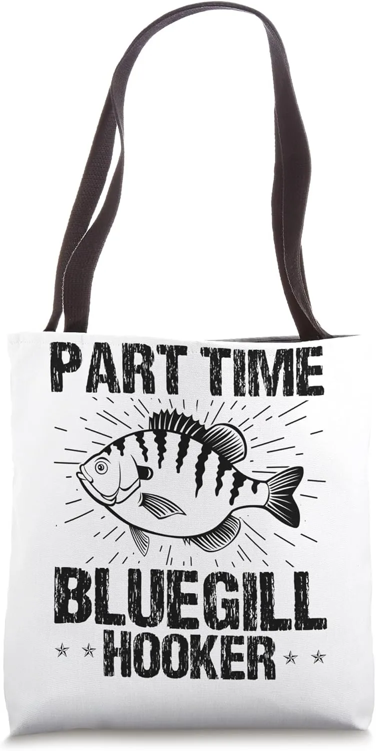 Fisherman Fishing Rod Fishing Lure Bluegill Fishing Gear Tote Bag