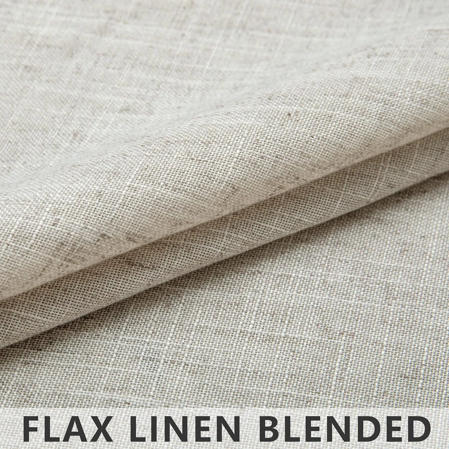 Flax Linen Curtains 84 Inch Length for Living Room 2 Panel Set Rod Pocket Sack Tweed Cotton Cloth Look Semi Sheer Beige Tan Curtain for Bedroom Earth Tone Primitive Burlap Farmhouse Cozy Western Decor
