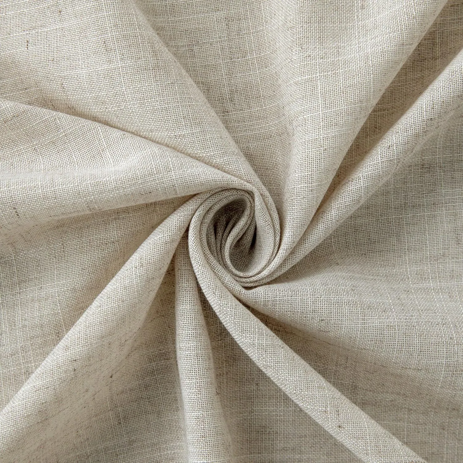 Flax Linen Curtains 84 Inch Length for Living Room 2 Panel Set Rod Pocket Sack Tweed Cotton Cloth Look Semi Sheer Beige Tan Curtain for Bedroom Earth Tone Primitive Burlap Farmhouse Cozy Western Decor