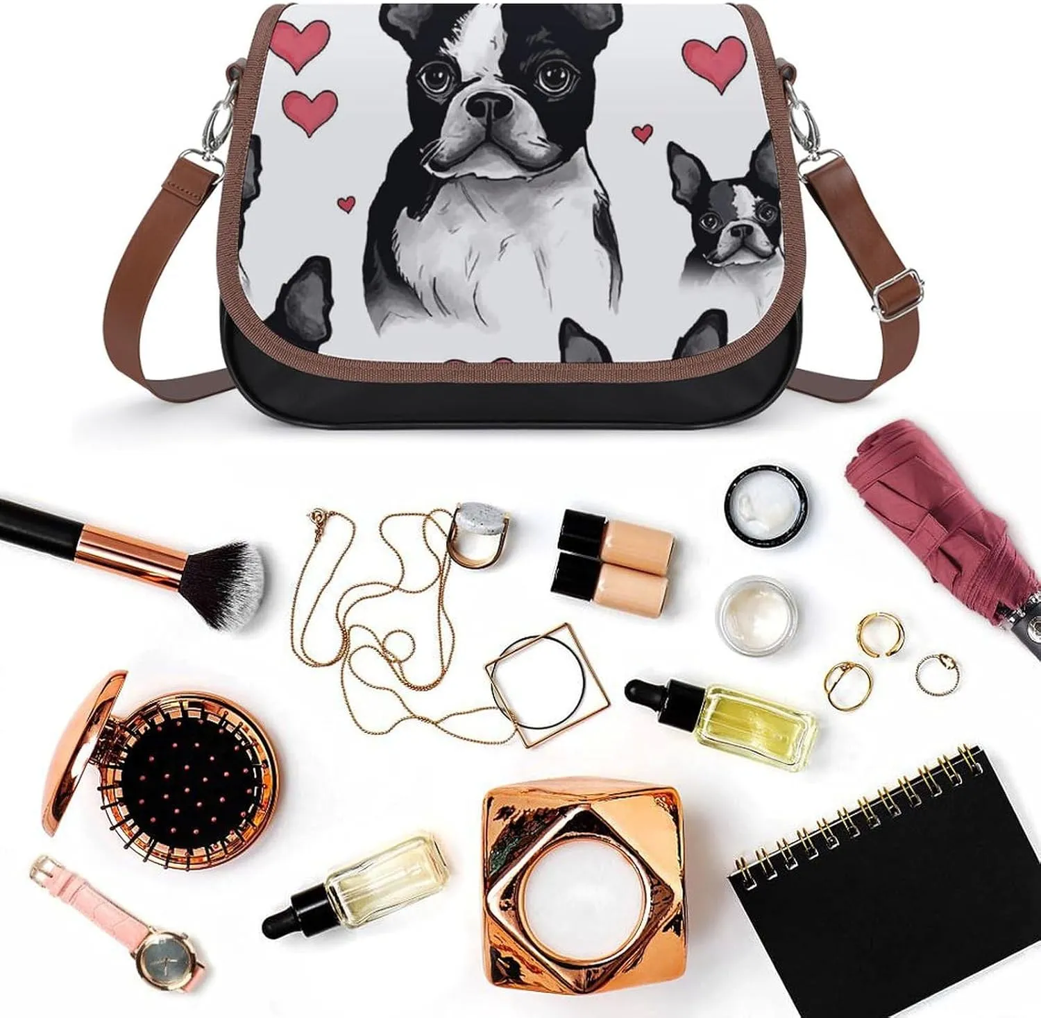 Flowers in The Field Crossbody Bags for Women Leather Handbags Travel Purses Shoulder Bags Tote Bag for Daily Use