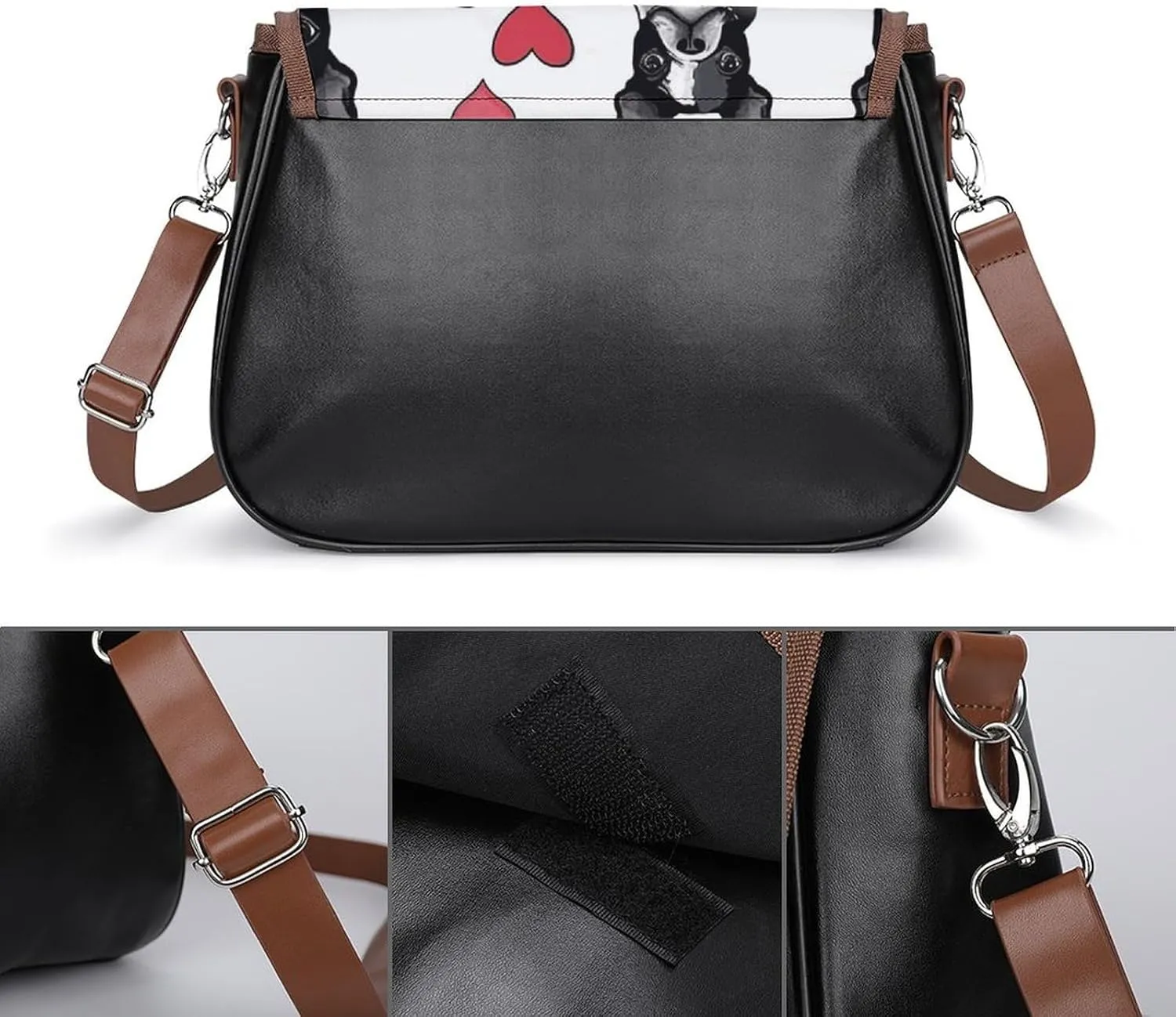 Flowers in The Field Crossbody Bags for Women Leather Handbags Travel Purses Shoulder Bags Tote Bag for Daily Use