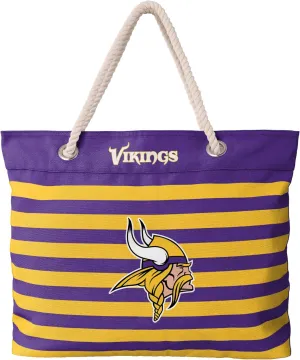 FOCO NFL Team Logo Nautical Stripe Tote Beach Bag