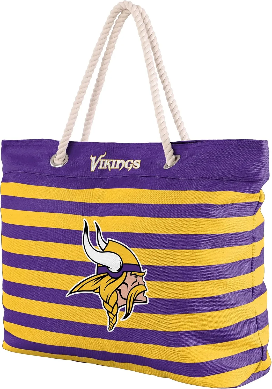 FOCO NFL Team Logo Nautical Stripe Tote Beach Bag