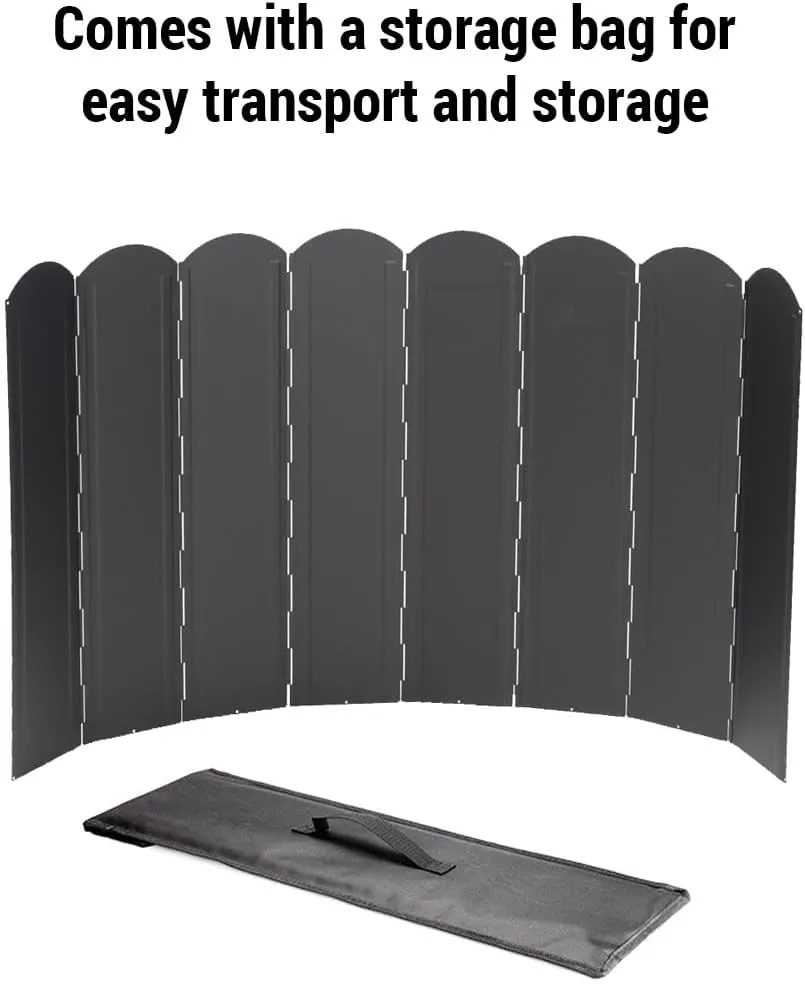 Folding Stove Windscreen 8 Plates Galvanized Camping Cooker Stove Windshield with Storage Bag
