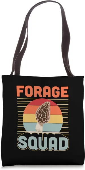 Forage Squad Retro Vintage Style Morel Mushroom Foraging Tote Bag