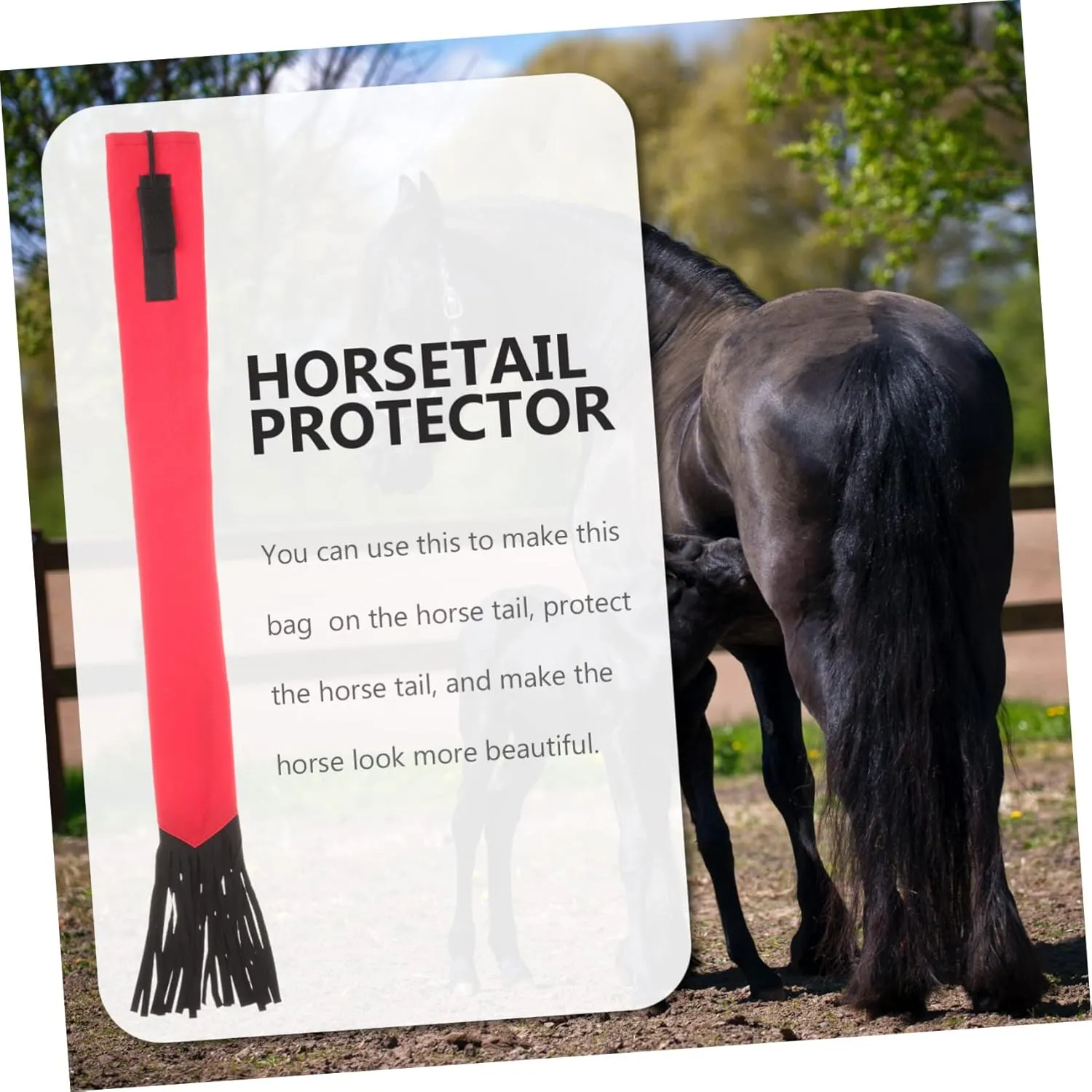FRCOLOR 2pcs Horse Tail Bag Horse Tail Protector Non-Woven Stylish and Functional