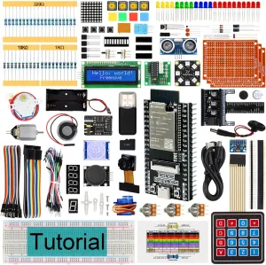 FREENOVE Ultimate Starter Kit for ESP32-WROVER CAM (Included), Dual-core 32-bit 240 MHz Microcontroller, Onboard Camera Wireless, Python C Java, 795-Page Detailed Tutorial, 240 Items, 122 Projects