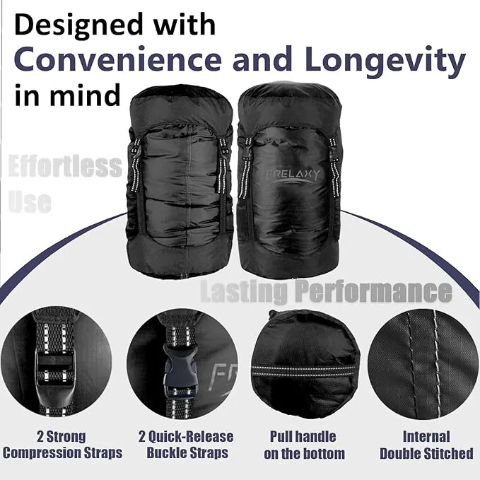 Frelaxy Compression Sack, 40% More Storage! 11L/18L/30L/45L/52L Compression Stuff Sack, Water-Resistant & Ultralight Sleeping Bag Stuff Sack - Space Saving Gear for Camping, Hiking