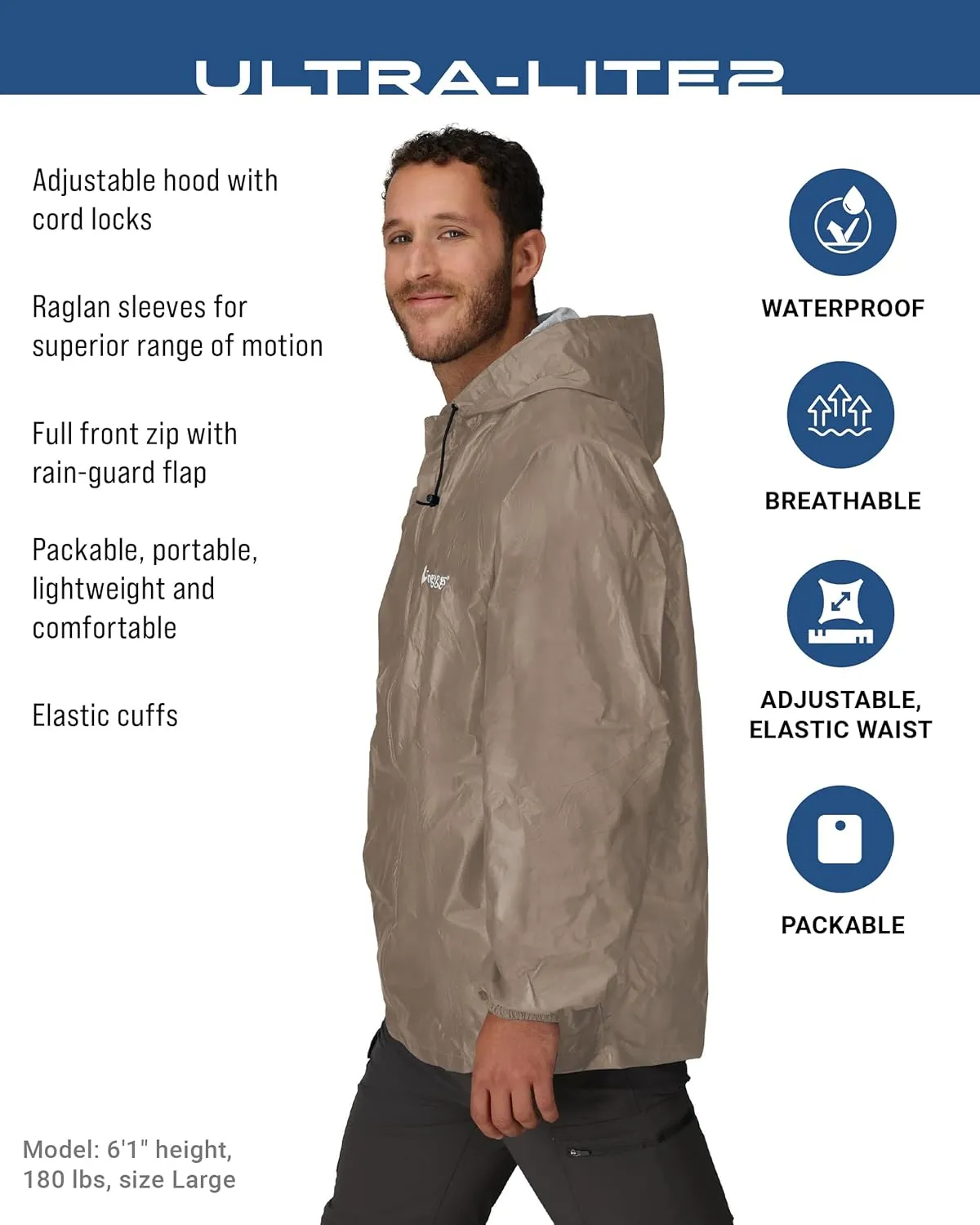FROGG TOGGS Men's Ultra-lite2 Waterproof Breathable Rain Jacket