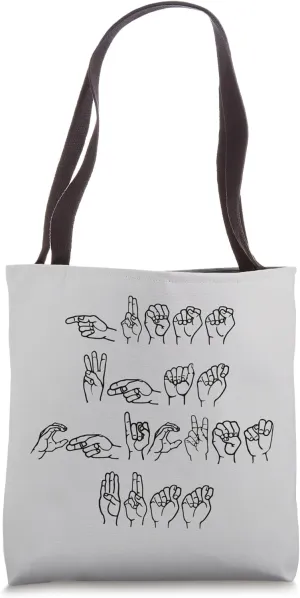 Funny Deaf ASL Sign Finger Spelling Guess What Chicken Butt Tote Bag