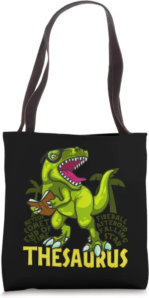 Funny Nerd Gift - T Rex Thesaurus Synonym Dinosaur Tote Bag