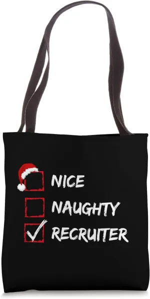 Funny Recruiter Nice, Naughty Christmas Check Box Recruiting Tote Bag