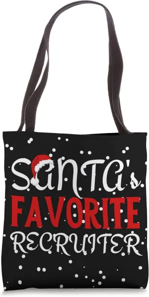 Funny Recruiting Christmas, Santa's Favorite Recruiter Tote Bag
