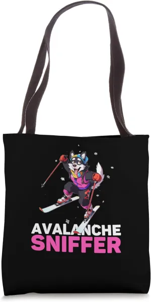 Fuuny Avalanche Sniffer Snowdog Alpine Sports Skiing Dog Tote Bag