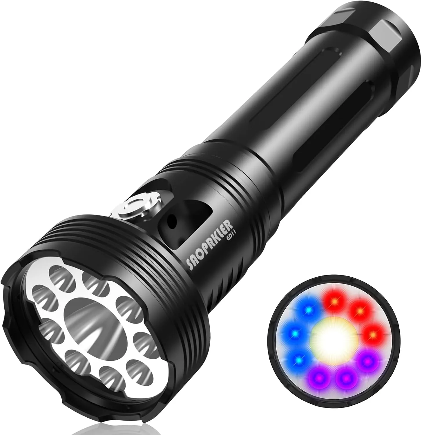 GD11 Dive Light 2200LM Scuba Gear,200m Waterproof Underwater Diving Flashlight with Red/Blue/UV Modes,Magnetic Base Dive Flashlight for Spearfishing Night Diving