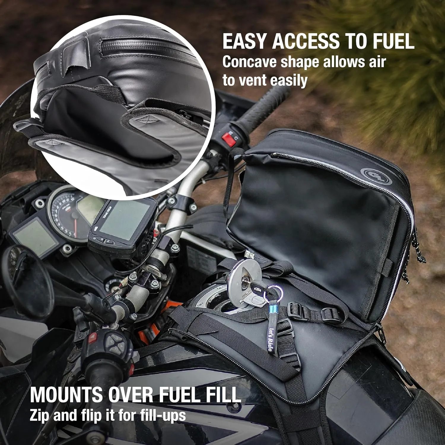 Giant Loop Diablo Tank Bag, Gray Waterproof Motorcycle Tank Bag, 6-Liters Capacity for Small Items, Fits Any Dirt Bike, Snow Bike, Adventure, Dual Sport & More