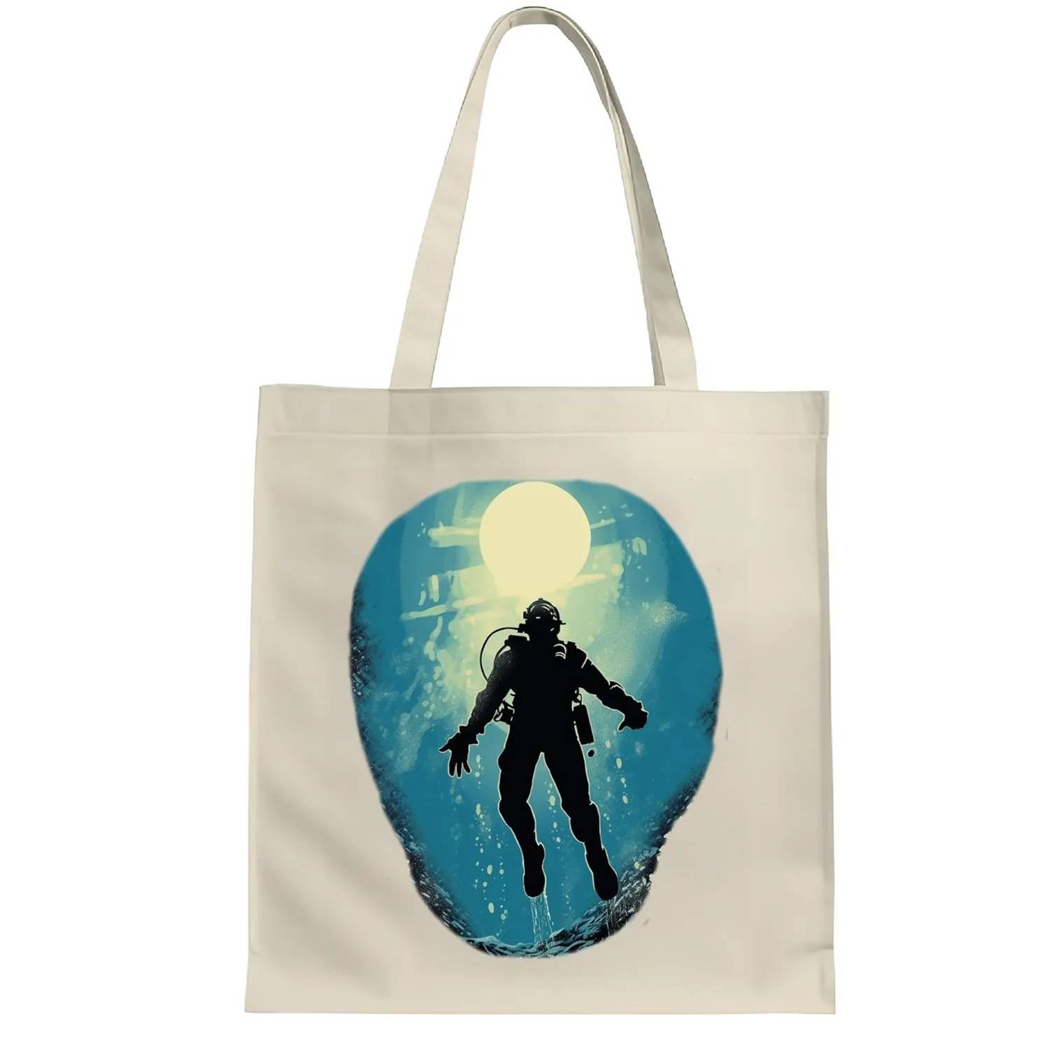 Gifting Fun Underwater Adventure With Scuba Gear For Swimmers White Multicolor Canvas Tote Bag