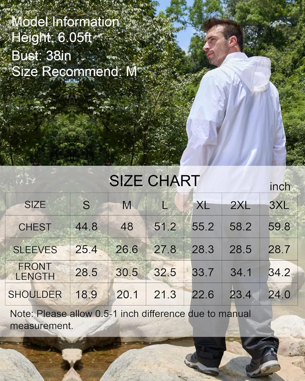 GIISAM Men’s Rain Jacket with Hood Lightweight Rain Coats Waterproof Raincoat Packable Windbreaker for Hiking Cycling