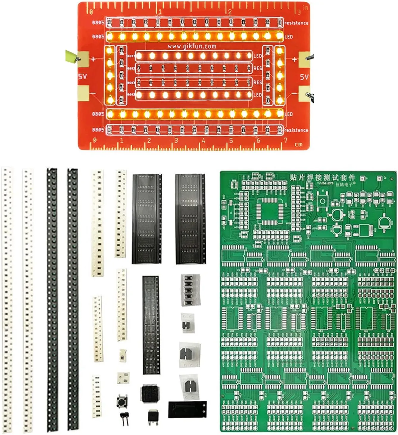 Gikfun Advanced DIY SMD/SMT Soldering Practice Kit - Electronics Engineer Student Skill Training Board with Components EK2165
