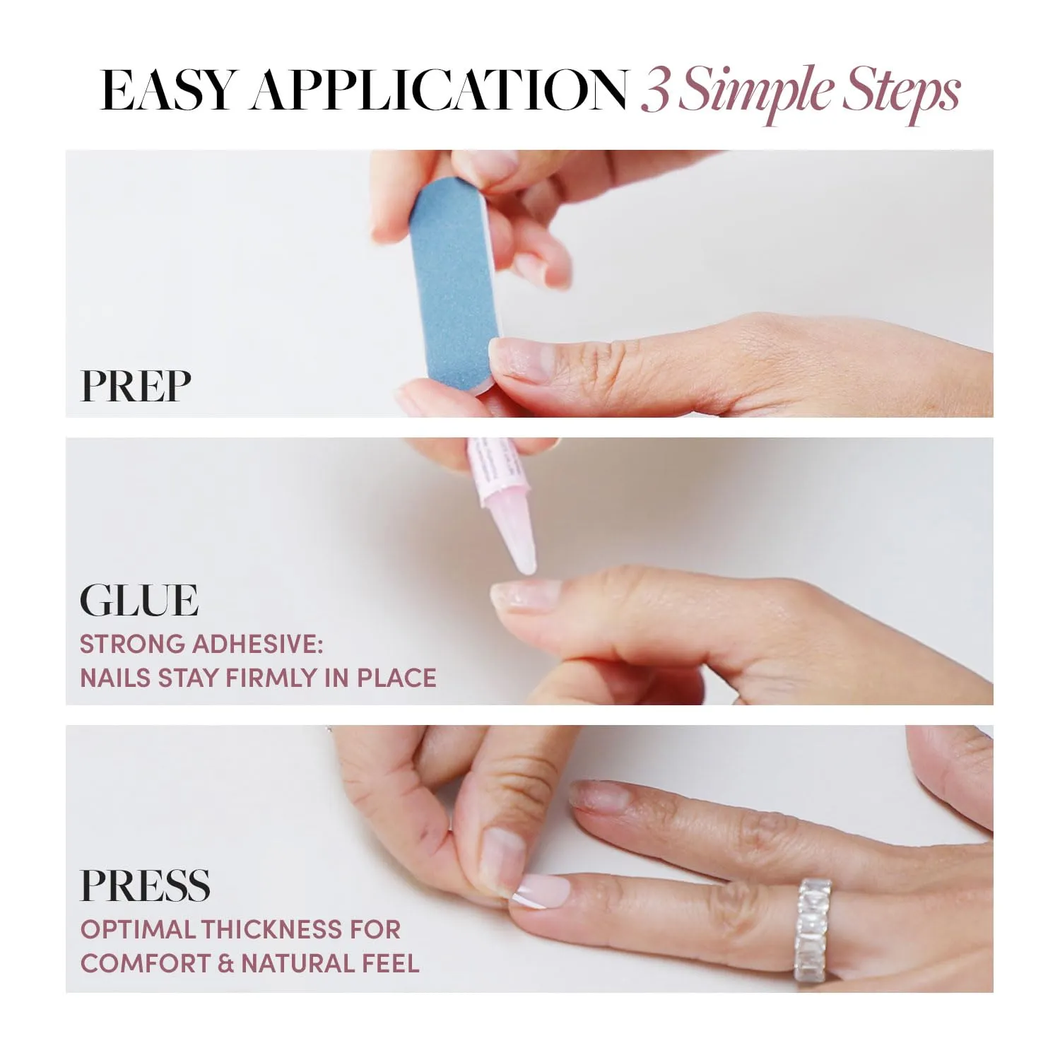 Glamnetic Press On Nails - Hot Pink | Opaque Bright Neon Pink Short Oval Fake Nails, Reusable | 15 Sizes - 30 Nail Kit