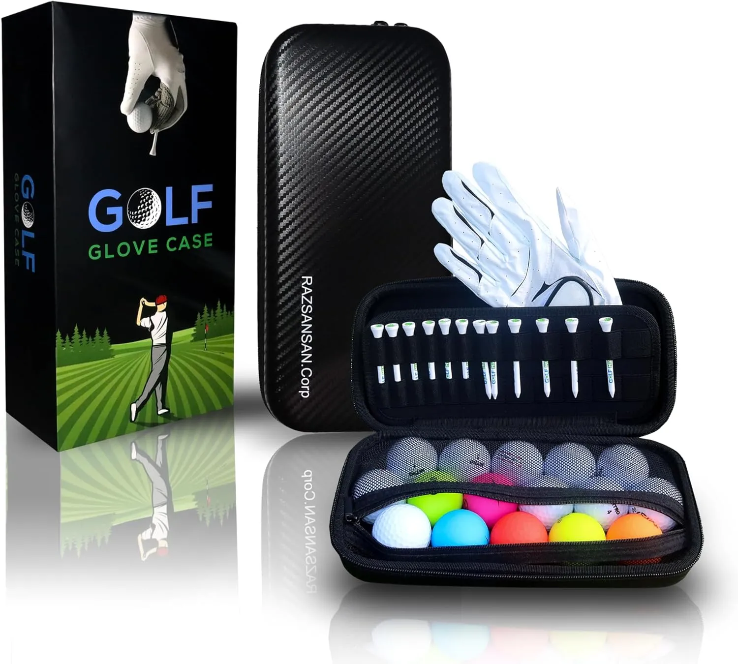 Golf Glove holder case Golf Glove caddy Golf Bag Accessories for Men Golf Accessories Bag Golf essentials for men Golf ball holder Golf Organizer Golf glove case golf ball bag