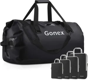 Gonex 60L 80L Large Waterproof Duffle with Packing Cubes