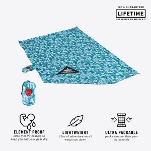 Grand Trunk Adventure Sheet Lightweight Picnic Blanket Ocean Wave Print New