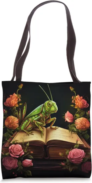 Grasshopper Reading A Book Tote Bag
