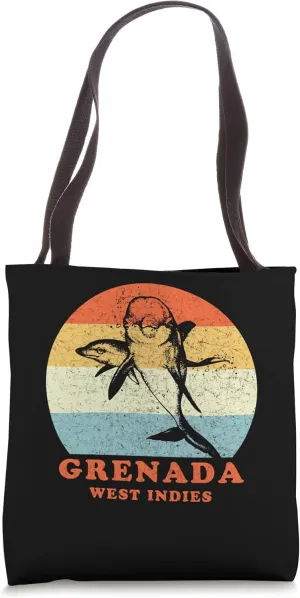 Grenada, West Indies Vintage Dolphin - Porpoise Vacation Tote Bag