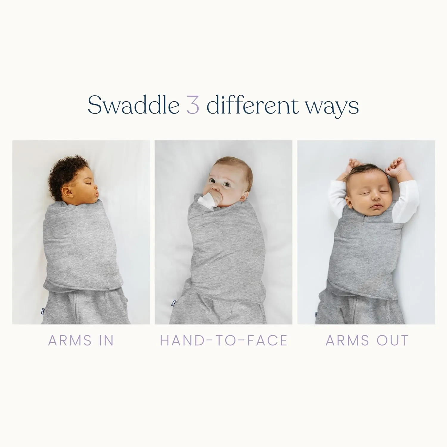 HALO Baby Sleepsack Swaddle Wearable Blanket, 3-Way Adjustable Infant Sleepsack, TOG 1.5, Ideal Temp, Heather Grey/Aqua, Small, 3-6 Months, 13-18 Pounds