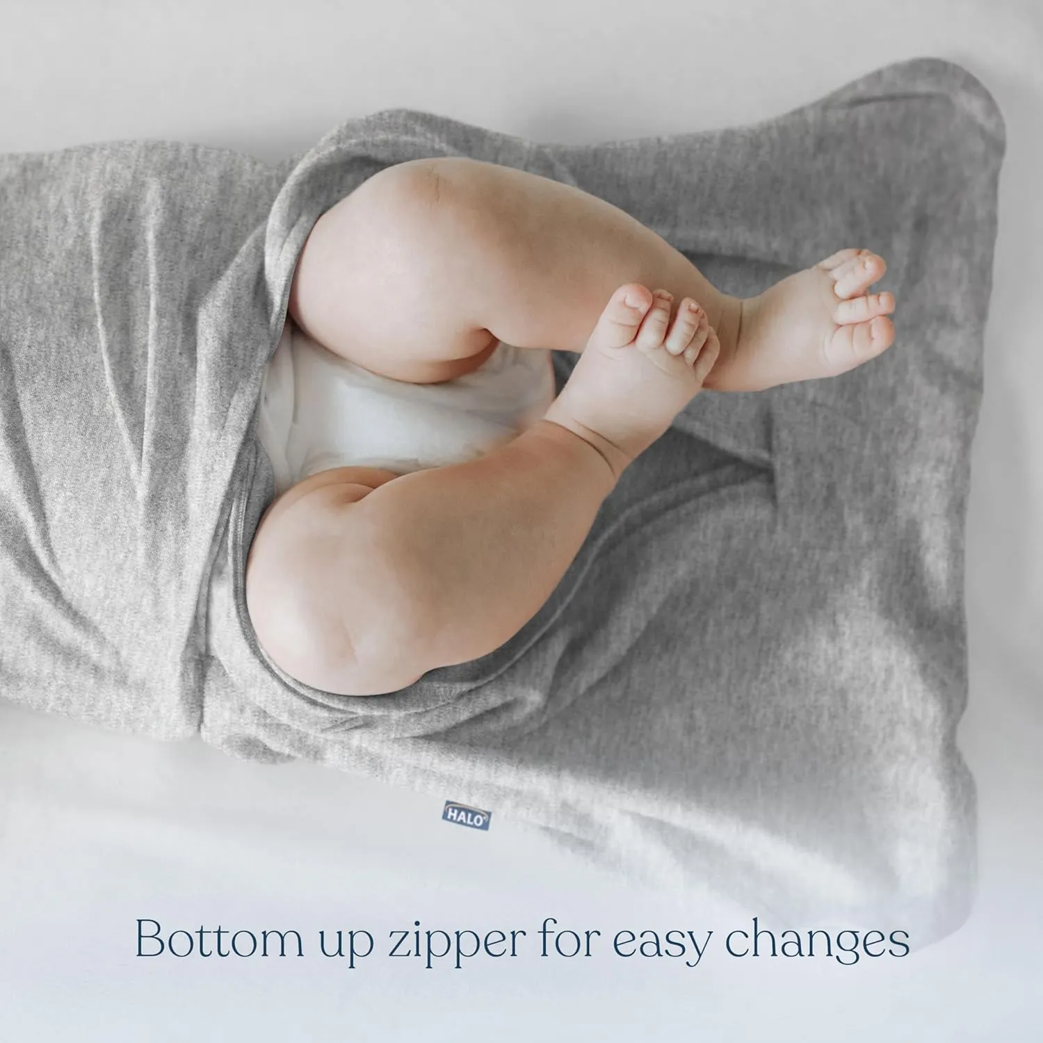HALO Baby Sleepsack Swaddle Wearable Blanket, 3-Way Adjustable Infant Sleepsack, TOG 1.5, Ideal Temp, Heather Grey/Aqua, Small, 3-6 Months, 13-18 Pounds