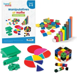 hand2mind Take Home Math Manipulatives Kit for Kids Grade 3-5, with Snap Cubes, Base Ten Blocks, Cuisenaire Rods, Angle Circles, and Color Tiles, Homeschool Supplies (315 Pieces)