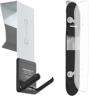 Hang Tight Skateboard Deck Wall Mount - Ultimate Storage Solution for Skate Board & Longboard - Fits Most Doors - Includes Roll-Up Storage Bag for Hardware & Accessories for Display