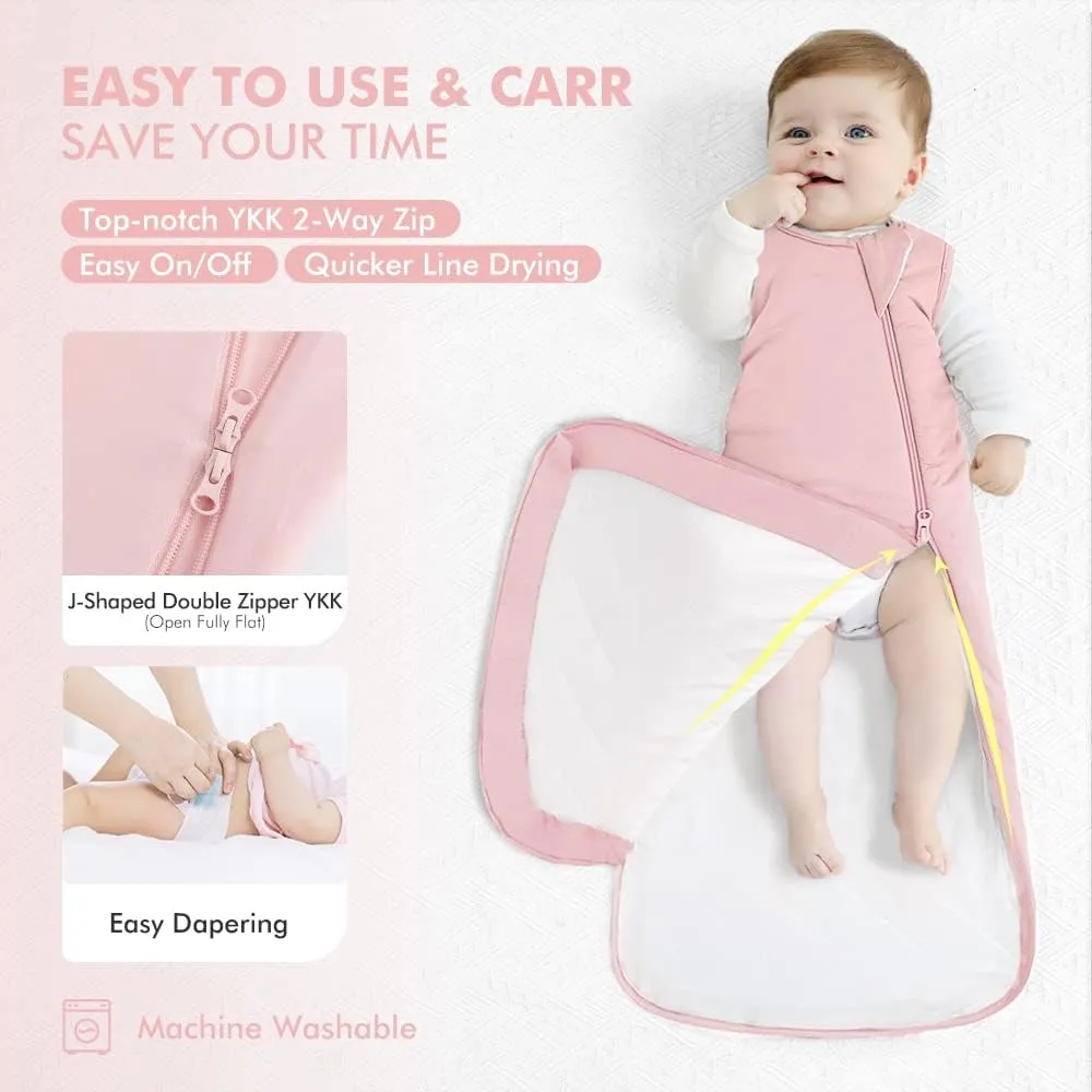 HAPIU Unisex Rayon Made from Bamboo Baby Sleep Sack TOG 1.0, 2-Way Zipper YKK, Wearable Blanket Baby