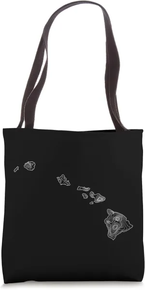 Hawaiian Island Chain Topo Topography Map Hawaii Souvenir Tote Bag