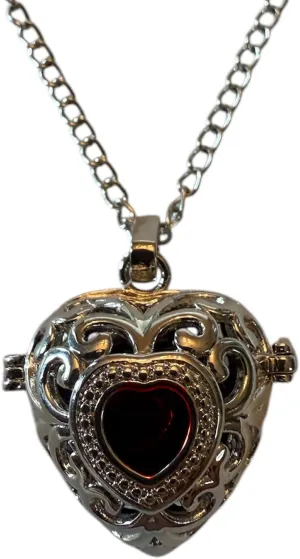 Heart Locket Victorian style - BloodVial Necklace & Anticoagulant - 32 inch Necklace BloodBond love forever