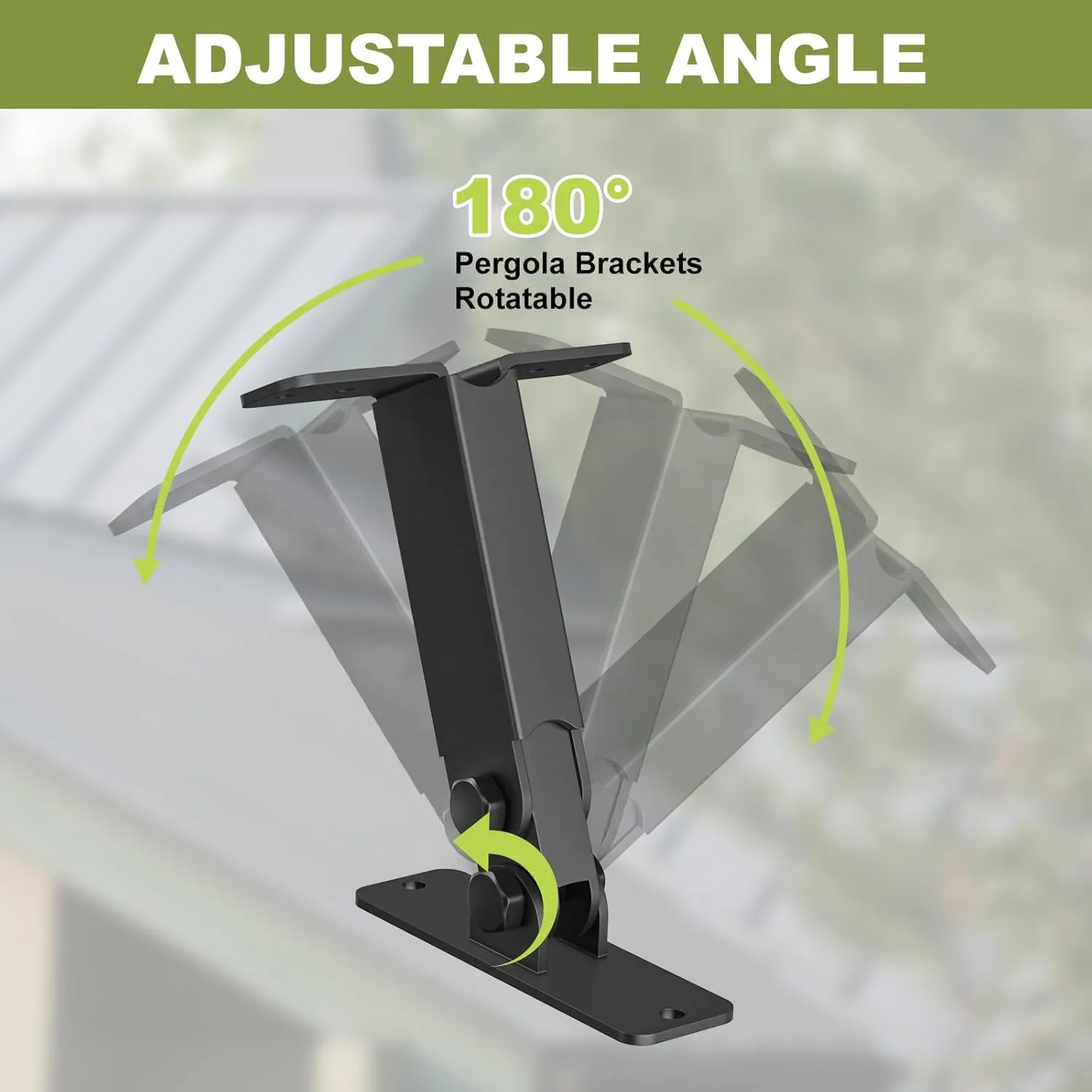 Heavy Duty Roof Riser Brackets Kit,Adjustable Angle Pergola Brackets,Black Metal Roof Riser Beam Bracket for Roof Pergola Gazebo Patio(1 Pack)