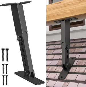 Heavy Duty Roof Riser Brackets Kit,Adjustable Angle Pergola Brackets,Black Metal Roof Riser Beam Bracket for Roof Pergola Gazebo Patio(1 Pack)
