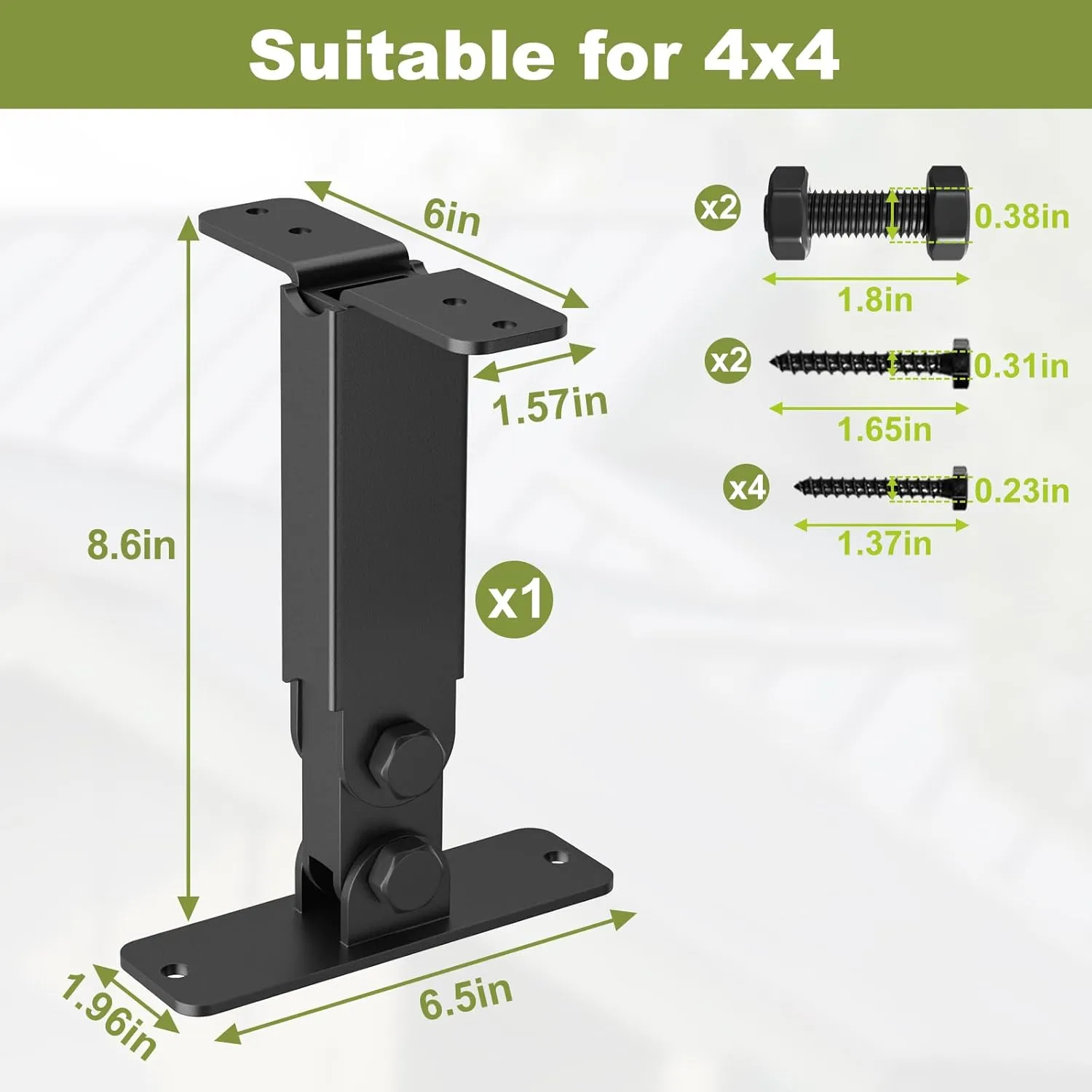 Heavy Duty Roof Riser Brackets Kit,Adjustable Angle Pergola Brackets,Black Metal Roof Riser Beam Bracket for Roof Pergola Gazebo Patio(1 Pack)