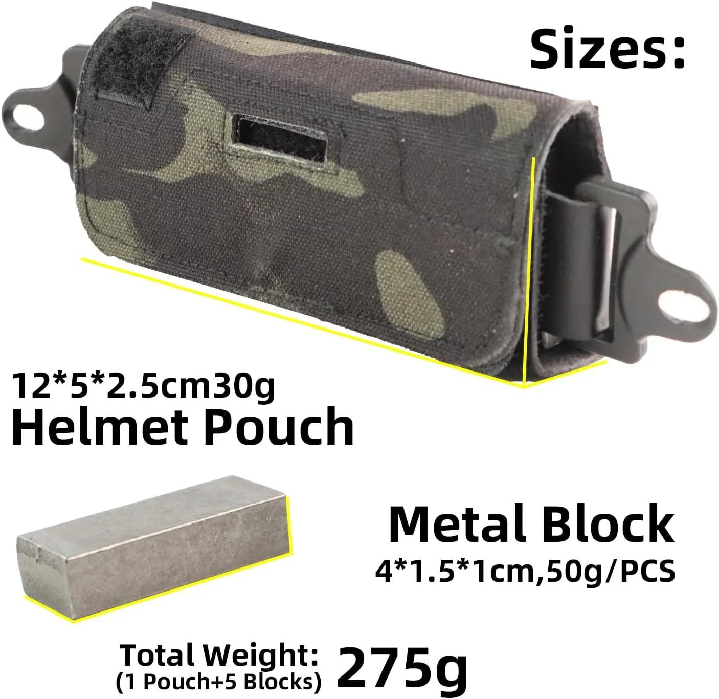 Helmet Counterbalance Weight Bag, NVG Counter Weight Pouch, Accessories for Fast BJ PJ MH Tactical Helmets