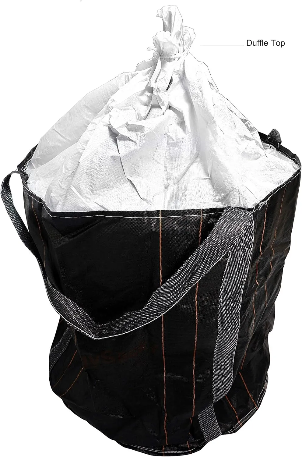 HTTMT- (1Pack) Large 43"x43" Black Flexible Intermediate Bulk Container Bag 2600LBS 1.2Ton /1.3 Cubic Yard/Bulk Bag [P/N: ET-FIBC01-BK]