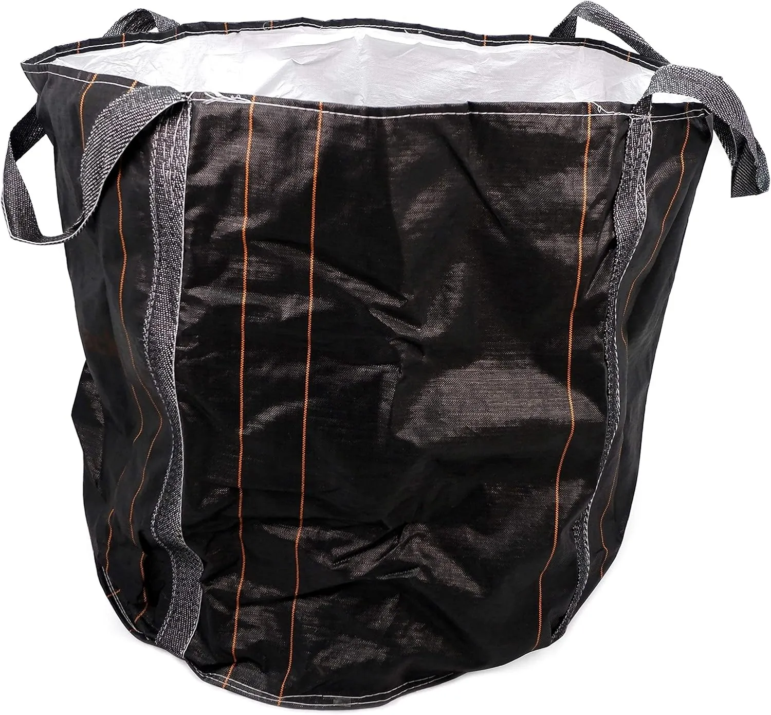 HTTMT- (1Pack) Large 43"x43" Black Flexible Intermediate Bulk Container Bag 2600LBS 1.2Ton /1.3 Cubic Yard/Bulk Bag [P/N: ET-FIBC01-BK]