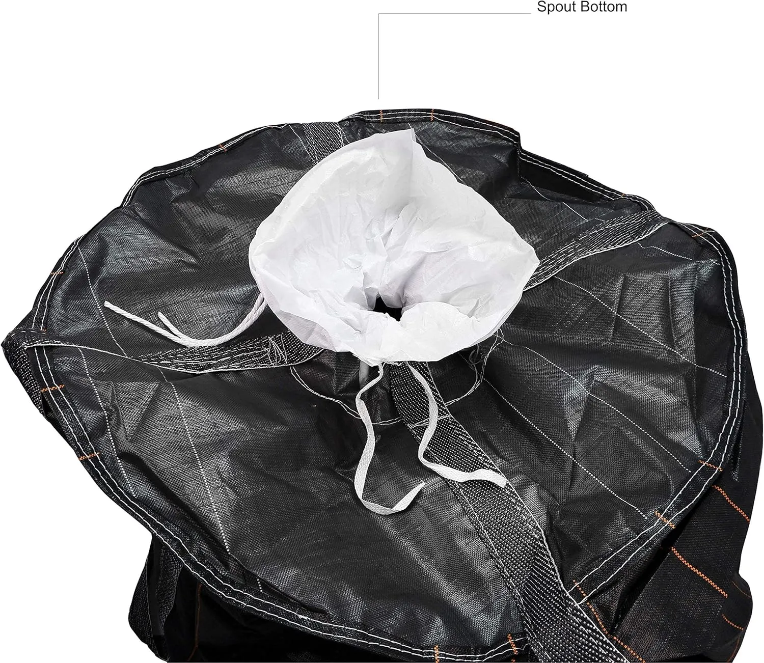 HTTMT- (1Pack) Large 43"x43" Black Flexible Intermediate Bulk Container Bag 2600LBS 1.2Ton /1.3 Cubic Yard/Bulk Bag [P/N: ET-FIBC01-BK]
