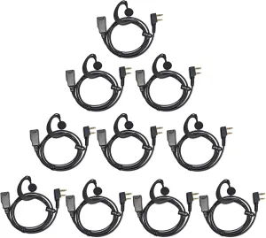 HYS 1-Wire Earpiece with Mic&PTT for Baofeng Walkie Talkie BF-F8HP BF-F9 UV-82 UV-82HP UV-82C UV-5R UV-5R5 UV-5RA UV-5RE UV-5X3 Kenwood NX TK Series 2pin Radios, G Shape Ear Hook